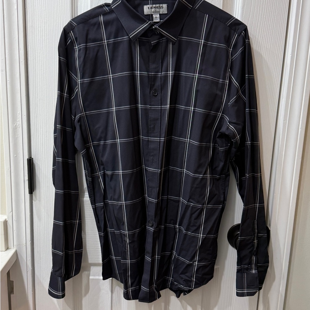 Express Black Casual Button Down Shirt
